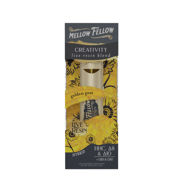 MELLOW FELLOW DISPOSABLE | 2ML | 6 COUNT BOX | CREATIVITY - GOLDEN GOAT