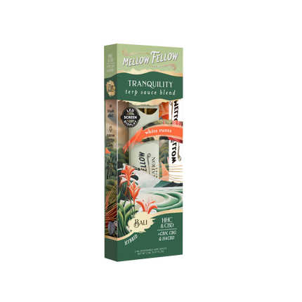 MELLOW FELLOW DISPOSABLE | 2ML | 6 COUNT BOX | TRANQUILITY BLEND | BALI-WHITE RUNTZ-POP