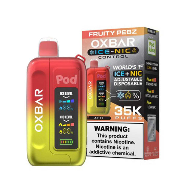 OXBAR X POD JUICE ICE-NIC CONTROL 35000 PUFFS DISPOSABLE 5/PK FRUITY PEBZ