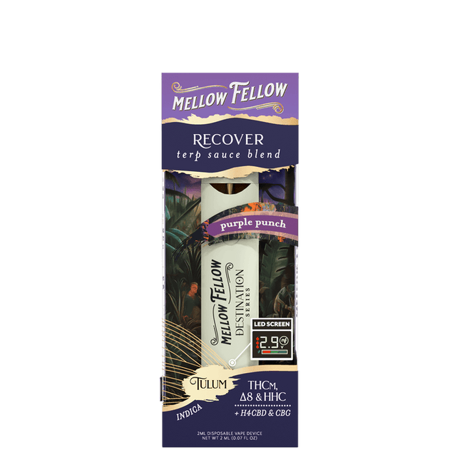 MELLOW FELLOW DISPOSABLE | 2ML | 6 COUNT BOX | RECOVERT BLEND | TULUM-PURPLEPUNCH-POP