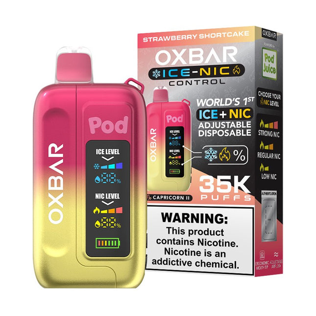 OXBAR X POD JUICE ICE-NIC CONTROL 35000 PUFFS DISPOSABLE 5/PK STRAWBERRY SHORTCAKE