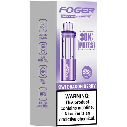 FOGER SWITCH PRO 30000 PUFFS DISPOSABLE PODS 5/PK KIWI DRAGON BERRY