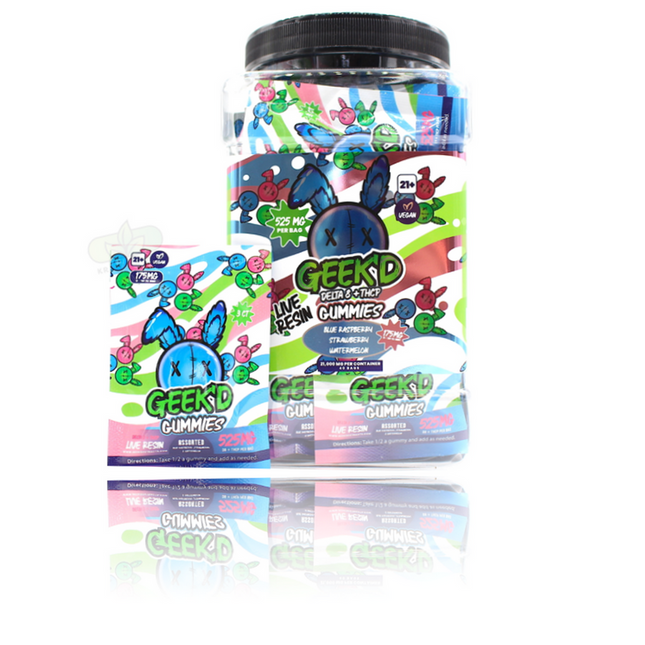 GEEKD EDIBLES | 21000MG JAR 525MG POUCH | GUMMIES 40CT | MIX