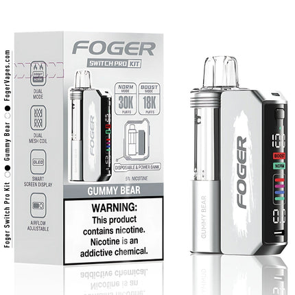 FOGER SWITCH PRO 30000 PUFFS DISPOSABLE KIT 5/PK GUMMY BEAR
