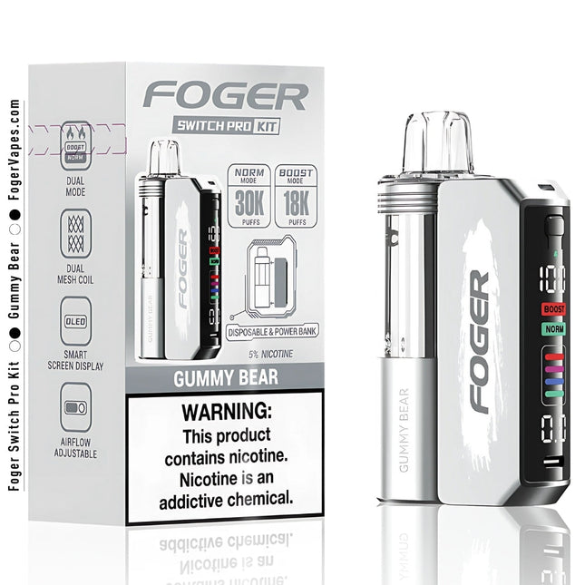FOGER SWITCH PRO 30000 PUFFS DISPOSABLE KIT 5/PK GUMMY BEAR