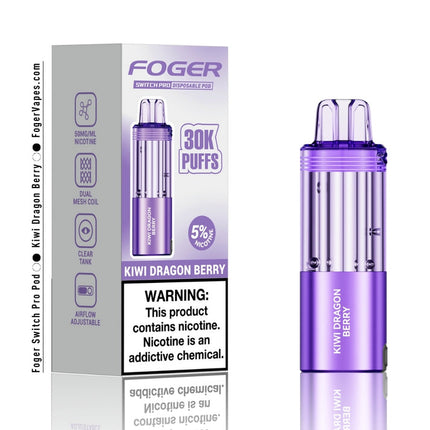 FOGER SWITCH PRO 30000 PUFFS DISPOSABLE PODS 5/PK KIWI DRAGON BERRY