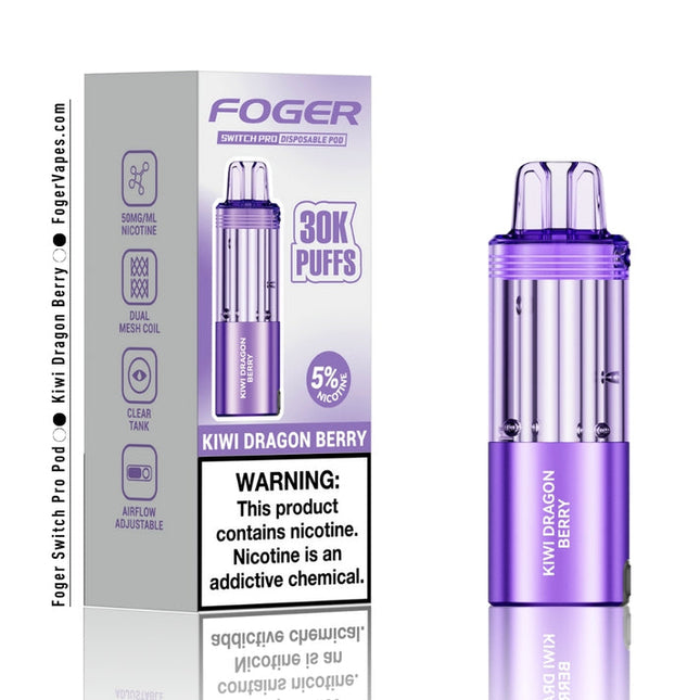 FOGER SWITCH PRO 30000 PUFFS DISPOSABLE PODS 5/PK KIWI DRAGON BERRY