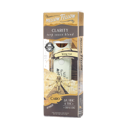 MELLOW FELLOW DISPOSABLE | 2ML | 6 COUNT BOX | CLARITY BLEND | CAIRO KING TUT POP