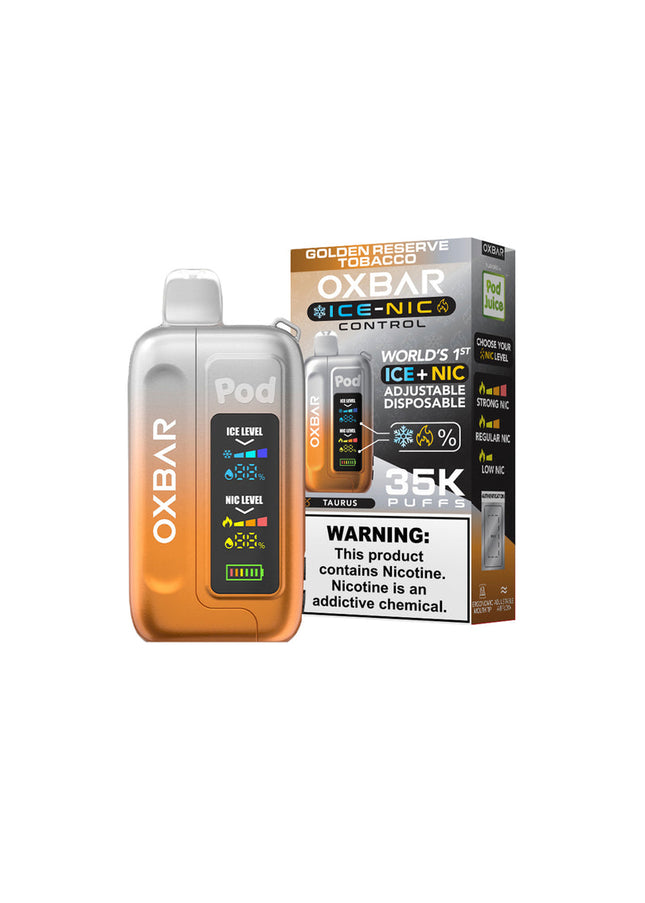 OXBAR X POD JUICE ICE-NIC CONTROL 35000 PUFFS DISPOSABLE 5/PK GOLDEN RESERVE TOBACCO