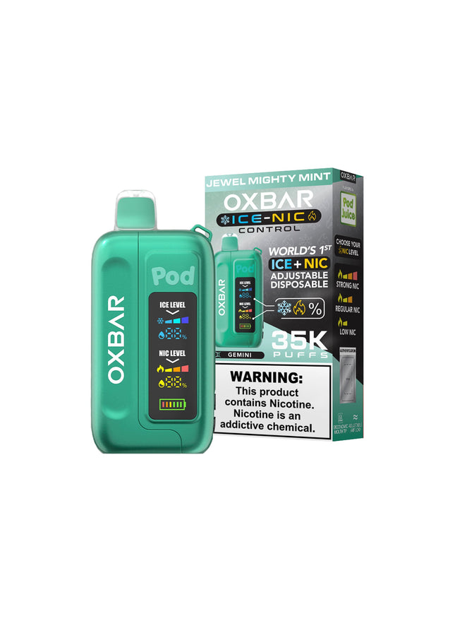 OXBAR X POD JUICE ICE-NIC CONTROL 35000 PUFFS DISPOSABLE 5/PK JEWEL MIGHTY MINT