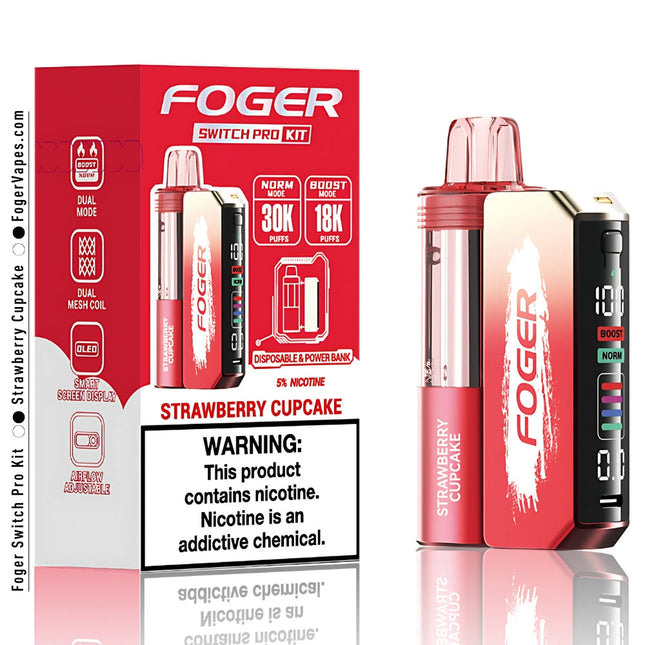 FOGER 30K PODS | 5CT BOX | STRAWBERRY CUPCAKE