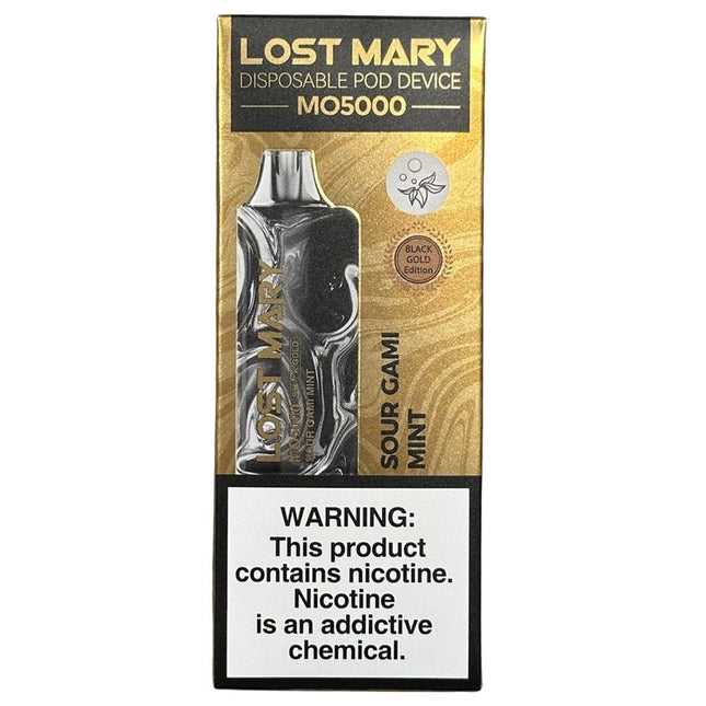 LOST MARY MO5000 BLACK GOLD EDITION DISPOSABLE 5CT SOUR GAMI MINT