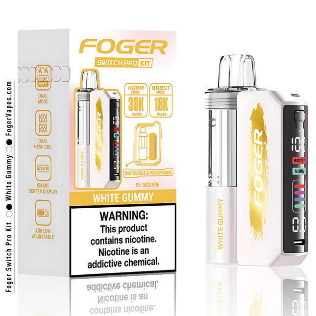FOGER 30K PODS | 5CT BOX | WHITE GUMMY